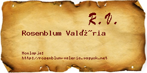 Rosenblum Valéria névjegykártya